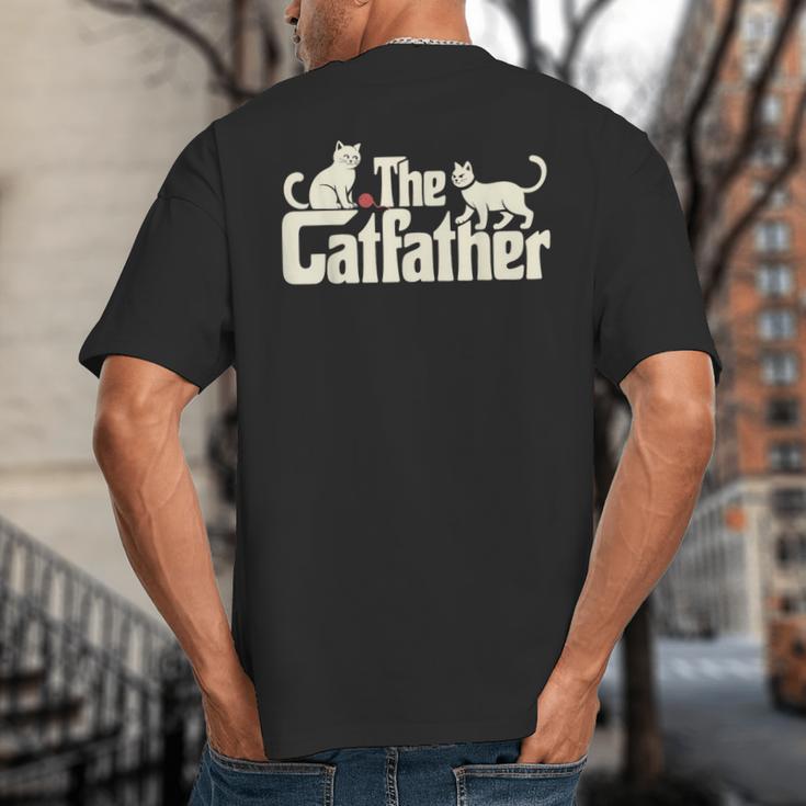 The Catfather Cat Dad Father's Day Cat Lover Big And Tall Men's T-Shirt Back Print