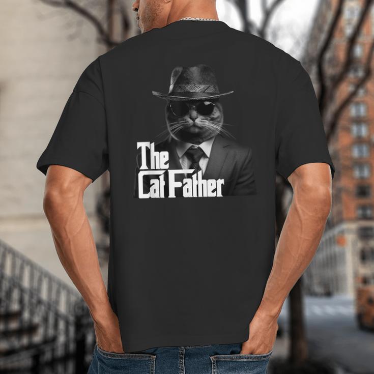 The Catfather Fathersday Best Birthday Cat Dad Big And Tall Men's T-Shirt Back Print