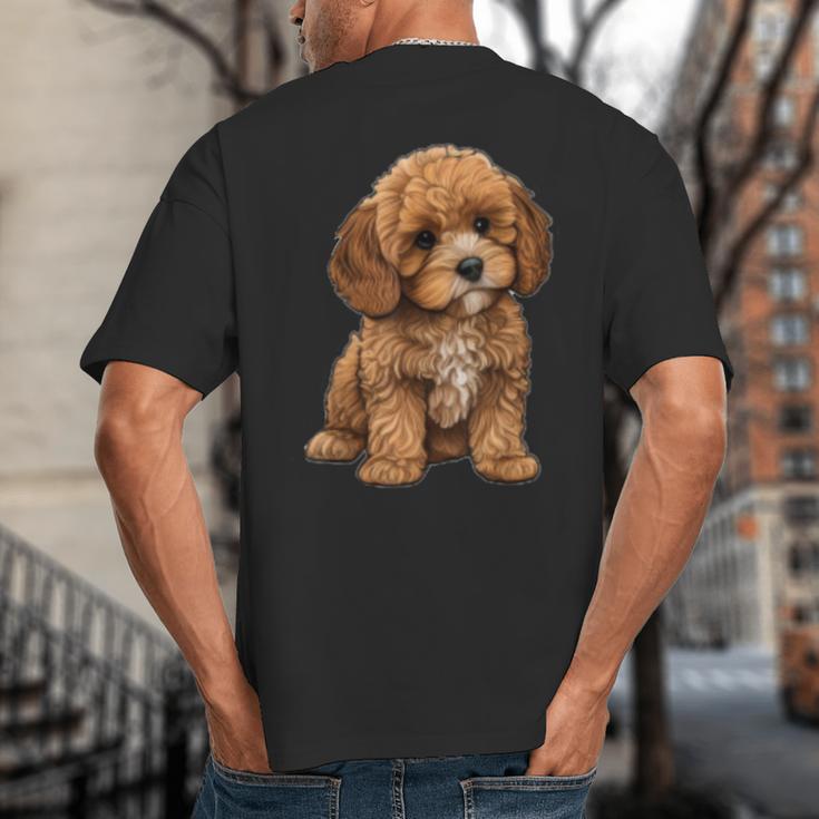 Cavapoo Breed Pet Lover Art Dog For Mom Dad Kids Big And Tall Men's T-Shirt Back Print