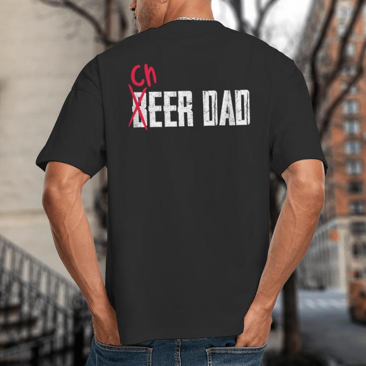 Cheer Dad Beer Dad Cheerleading Father Father's Day Big And Tall Men's T-Shirt Back Print