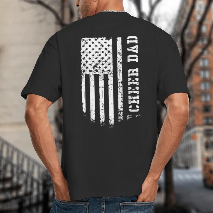 Cheer Dad Cheerleading American Flag Fathers Day Cheerleader Big And Tall Men's T-Shirt Back Print