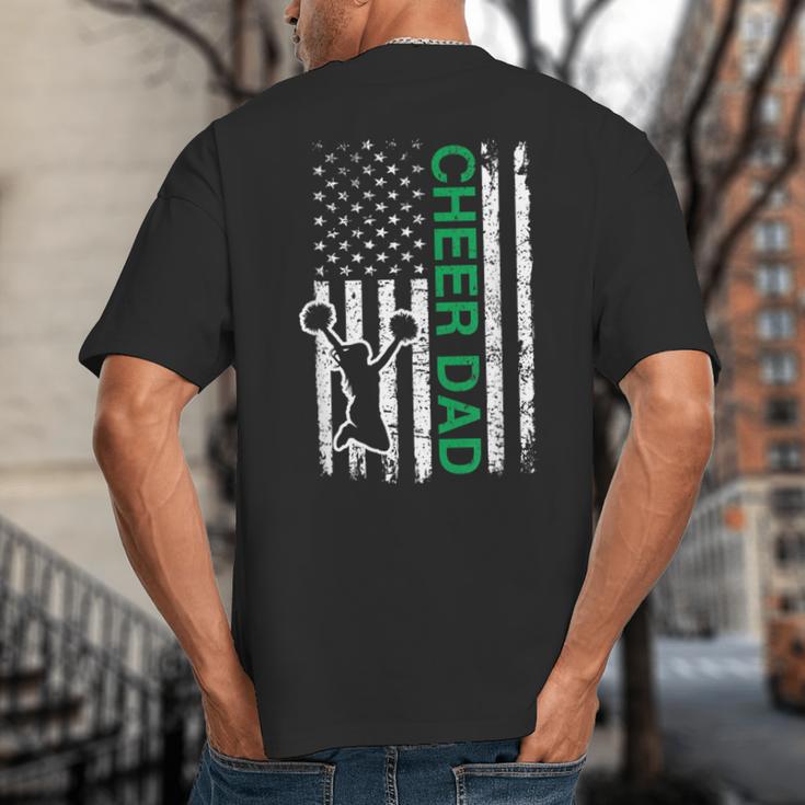 Cheer Dad Flag Green Cheerleading Big And Tall Men's T-Shirt Back Print Cheer Dad Flag Green Cheerleading Big And Tall Men's T-Shirt Back Print