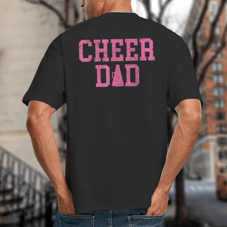 Cheer Dad Vintage Retro Cheerleading Pink Big And Tall Men's T-Shirt Back Print