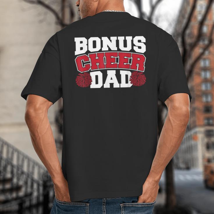 Cheer Stepdad Bonus Cheer Dad Red Big And Tall Men's T-Shirt Back Print