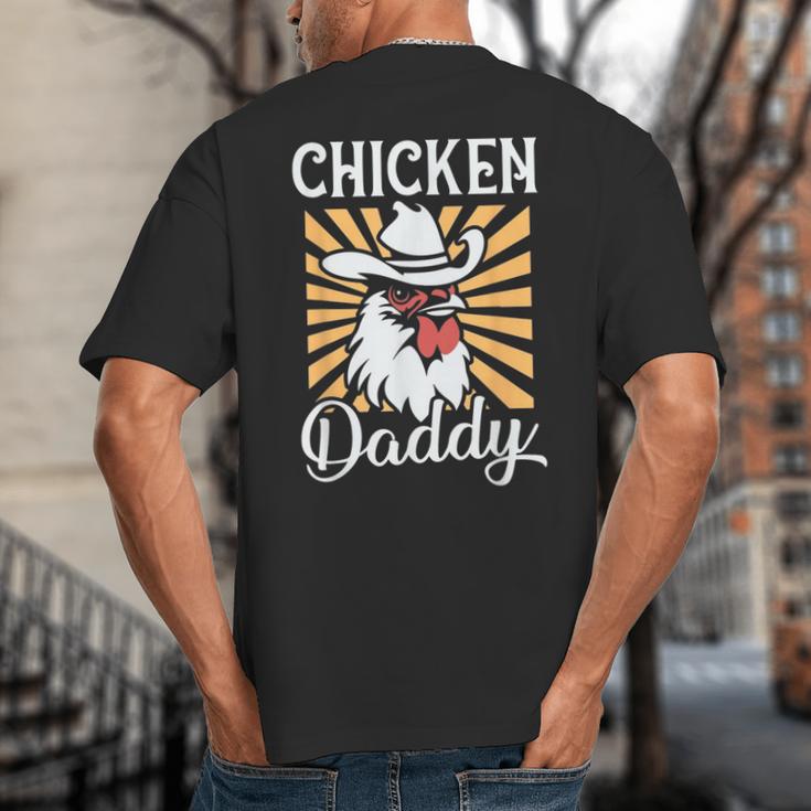 Chicken Daddy Vintage Poultry Farmer Fathers Day Big And Tall Men's T-Shirt Back Print