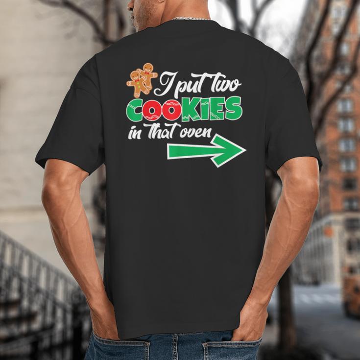 Christmas Twins Expecting Dad T-Shirt Pregnant Wife Tee Big And Tall Men's T-Shirt Back Print