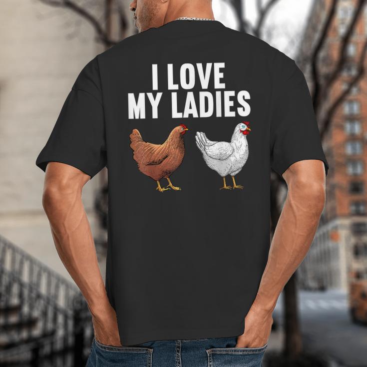 Cool Chicken Art For Men Women Dad Rooster Chicken Farmer Big And Tall Men's T-Shirt Back Print Cool Chicken Art For Men Women Dad Rooster Chicken Farmer Big And Tall Men's T-Shirt Back Print