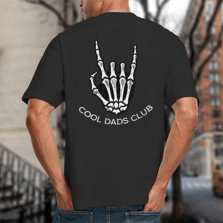 Cool Dads Club Skeleton Rock Pocket Fathers Day Rocker Hand Big And Tall Men's T-Shirt Back Print