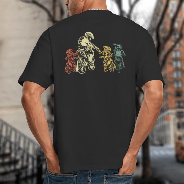 Cool Motocross Dirt Bike Biker Dad & Sons Father's Day Big And Tall Men's T-Shirt Back Print