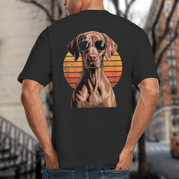 Cool Retro Vizsla Dog Mom Dad Vintage Pet Lovers Big And Tall Men's T-Shirt Back Print