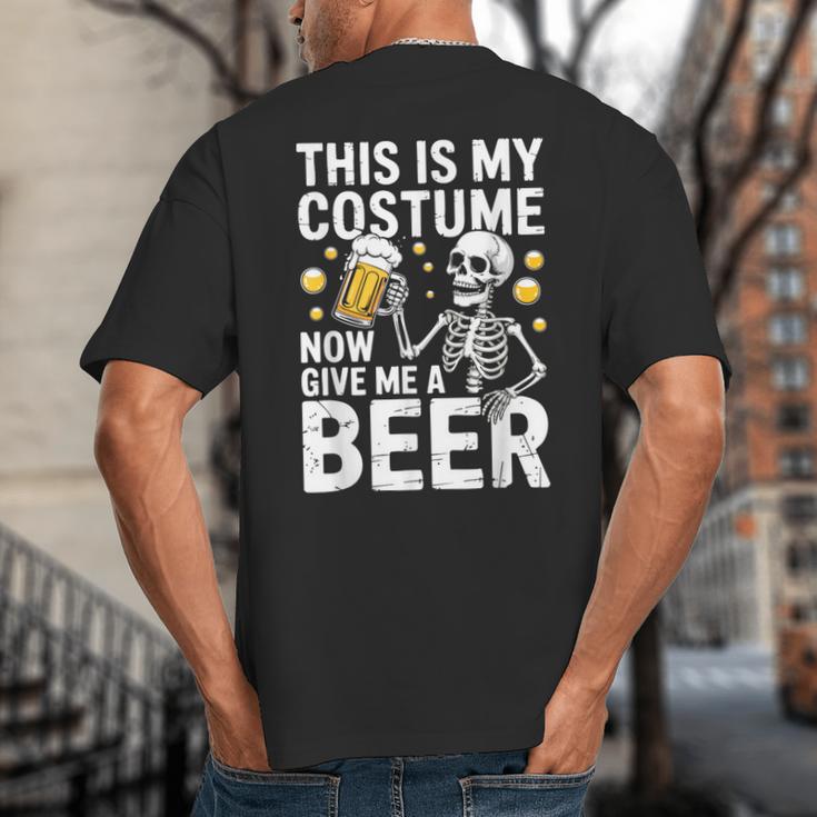 This Is My Costume Give Me A Beer Shirt Men Dad Halloween Big And Tall Men's T-Shirt Back Print