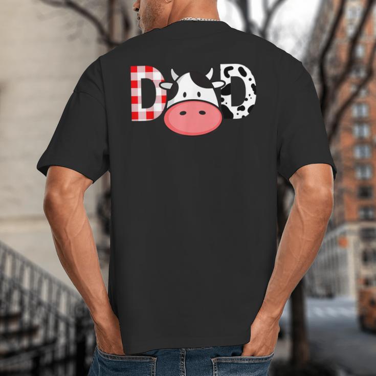 Cow Mom Or Dad Birthday Farm Birthday Party Big And Tall Men's T-Shirt Back Print Cow Mom Or Dad Birthday Farm Birthday Party Big And Tall Men's T-Shirt Back Print