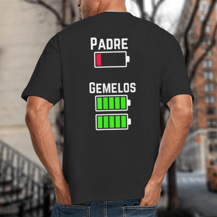 Cufflinks Battery Filled Tired Dad Low Battery Charge Big And Tall Men's T-Shirt Back Print