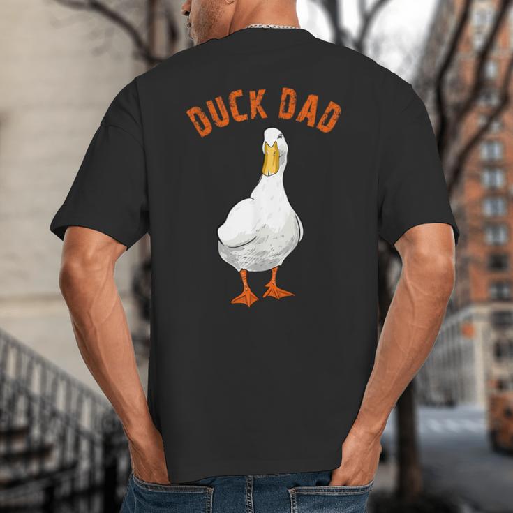 Cute Duck Dad Lover Illustration Duck Owner Big And Tall Men's T-Shirt Back Print