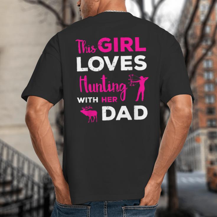 Cute Girls Hunting Dad Daughter Hunting Buddy Hunter Big And Tall Men's T-Shirt Back Print