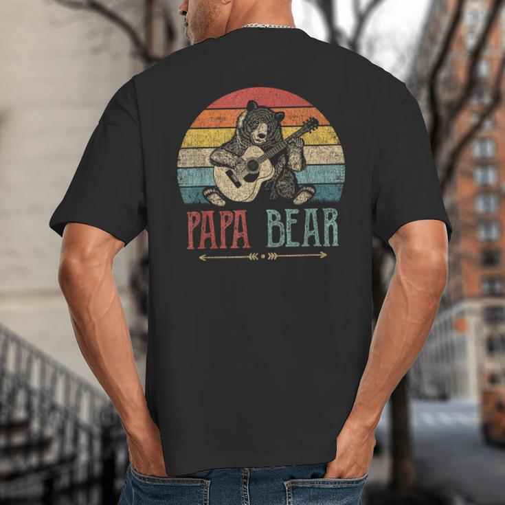Cute Papa Bear Vintage Father's Day Retro Dad Guitar Big And Tall Men's T-Shirt Back Print Cute Papa Bear Vintage Father's Day Retro Dad Guitar Big And Tall Men's T-Shirt Back Print