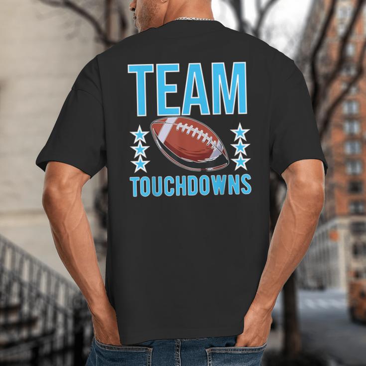 Cute Team Touchdowns Gender Reveal For Mom And Dad Big And Tall Men's T-Shirt Back Print