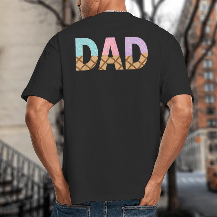 Dad Of 1st First Birthday Girl Ice Cream Big And Tall Men's T-Shirt Back Print