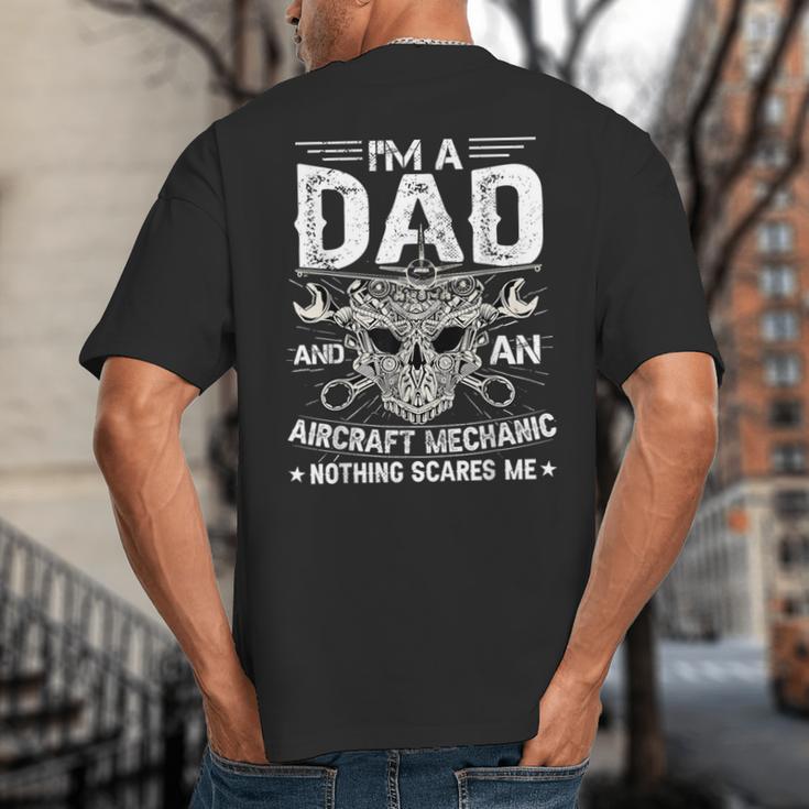 Dad Airplane Plane Aviation Aircraft Mechanic Big And Tall Men's T-Shirt Back Print