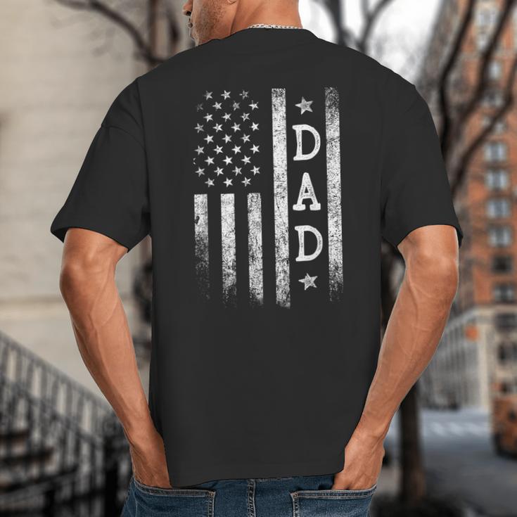 Dad American Flag Dad Patriotic Father's Day Big And Tall Men's T-Shirt Back Print Dad American Flag Dad Patriotic Father's Day Big And Tall Men's T-Shirt Back Print