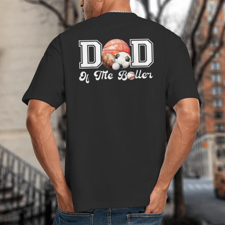 Dad Of The Birthday Boller Born 2 Ball Matching Family Party Big And Tall Men's T-Shirt Back Print