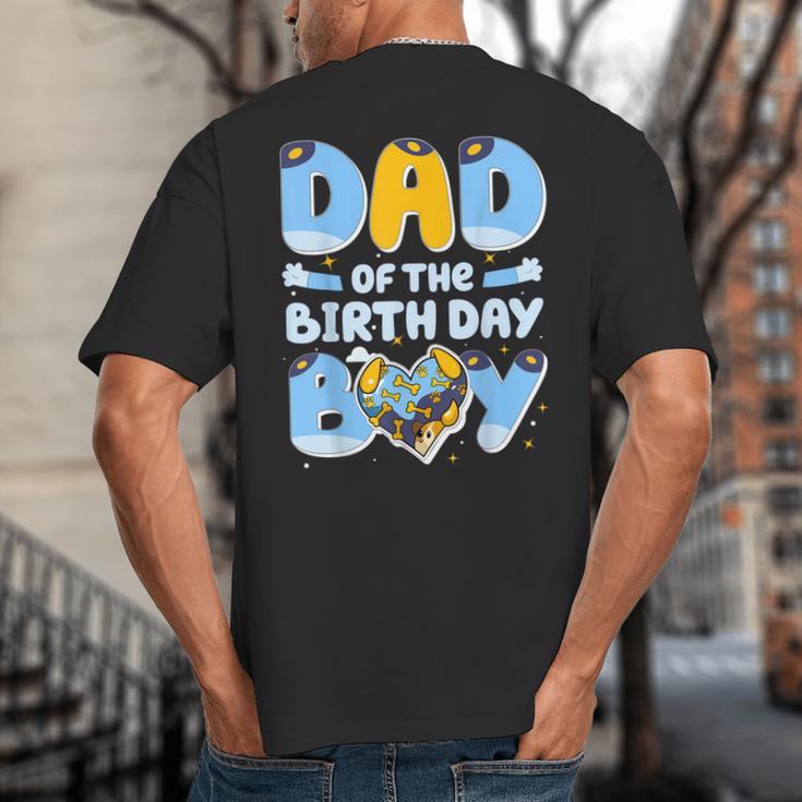 Dad Of The Birthday Boy Blue Dog Family Matching Big And Tall Men's T-Shirt Back Print