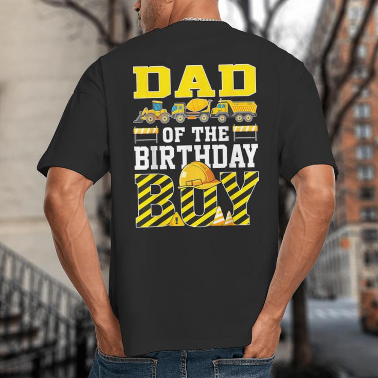 Dad Of The Birthday Boy Construction Truck Big And Tall Men's T-Shirt Back Print