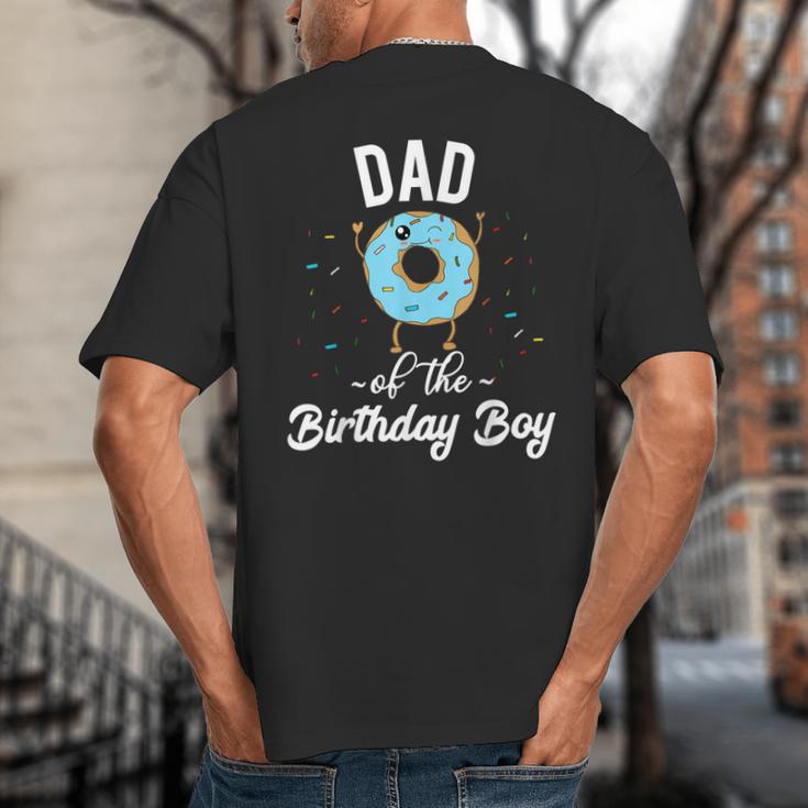 Dad Of The Birthday Boy Donut Theme Party Blue Father Big And Tall Men's T-Shirt Back Print