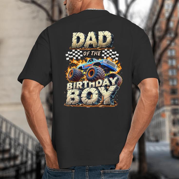 Dad Of The Birthday Boy Monster Truck Family Matching Party Big And Tall Men's T-Shirt Back Print