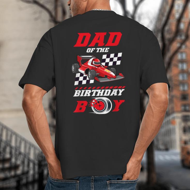 Dad Of The Birthday Boy Pit Crew Race Car Matching Family Big And Tall Men's T-Shirt Back Print