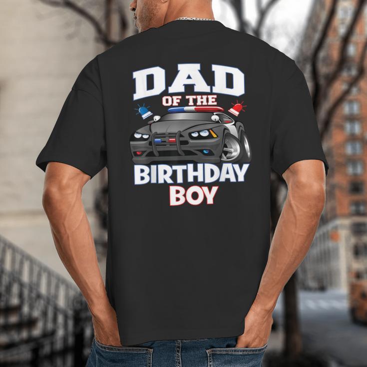 Dad Of The Birthday Boy Policeman Officer Party Big And Tall Men's T-Shirt Back Print