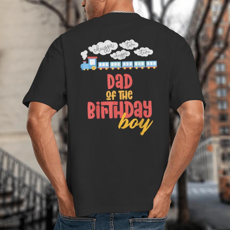 Dad Birthday Boy Train I'm 2 Two Yr Old Chugga Engine Big And Tall Men's T-Shirt Back Print Dad Birthday Boy Train I'm 2 Two Yr Old Chugga Engine Big And Tall Men's T-Shirt Back Print