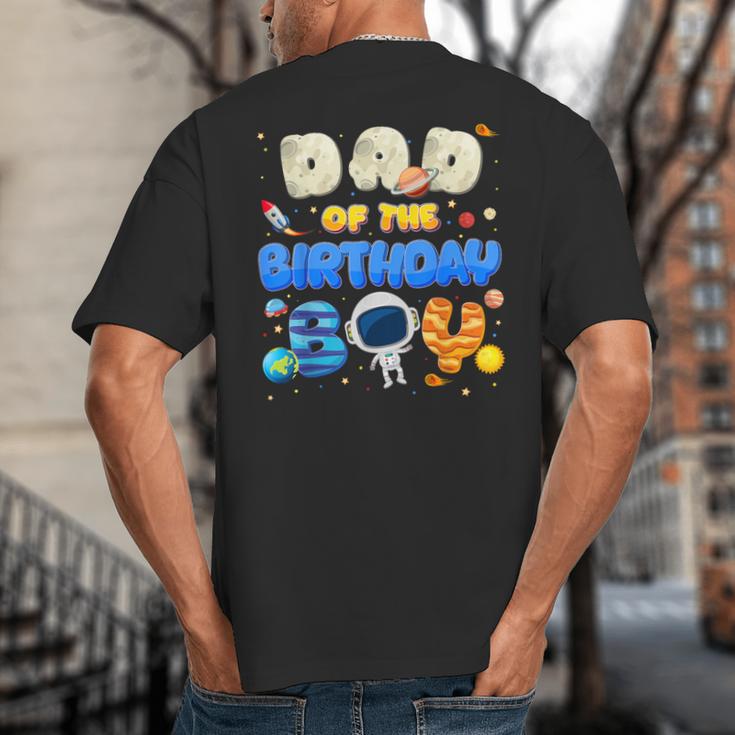 Dad Of The Birthday Boy Two The Moon Space Family Matching Big And Tall Men's T-Shirt Back Print