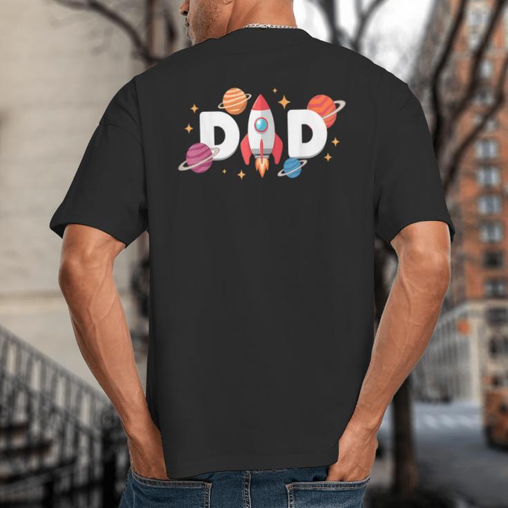 Dad Of The Birthday Boys Space Astronaut 1st Birthday Family Big And Tall Men's T-Shirt Back Print Dad Of The Birthday Boys Space Astronaut 1st Birthday Family Big And Tall Men's T-Shirt Back Print