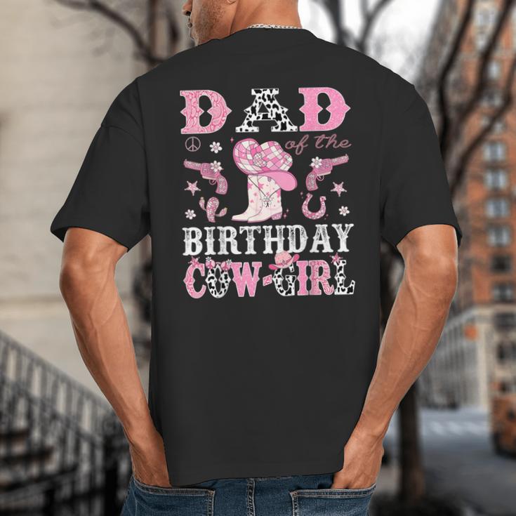 Dad Of The Birthday Cowgirl Pink Disco Rodeo Western Big And Tall Men's T-Shirt Back Print