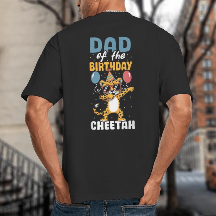 Dad Of The Birthday Girl Boy Cheetah Big And Tall Men's T-Shirt Back Print