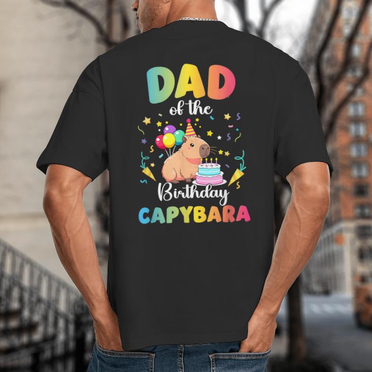 Dad Of The Birthday Girl Capybara Bday Party Family Big And Tall Men's T-Shirt Back Print Dad Of The Birthday Girl Capybara Bday Party Family Big And Tall Men's T-Shirt Back Print