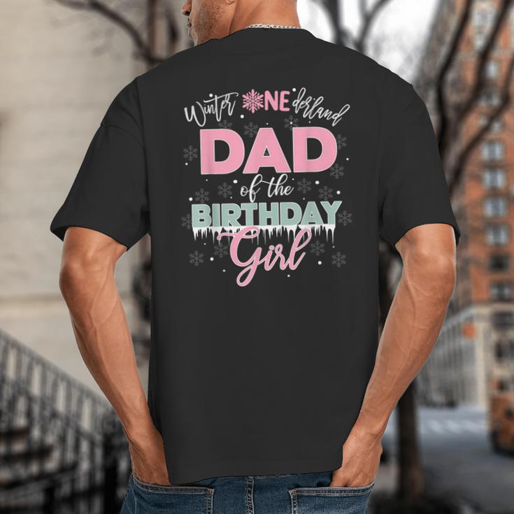 Dad Of The Birthday Girl Shirt Winter Onederland Family Big And Tall Men's T-Shirt Back Print