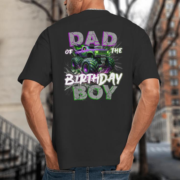 Dad Of The Birthday Monster Truck Family Matching Party Big And Tall Men's T-Shirt Back Print