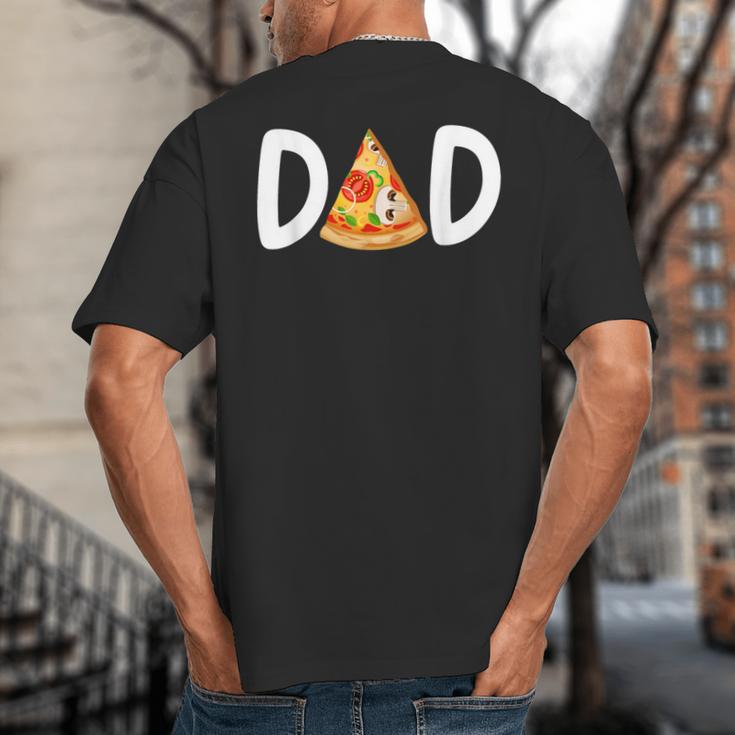 Dad Birthday Pizza 1st Birthday Pizza Family Matching Big And Tall Men's T-Shirt Back Print