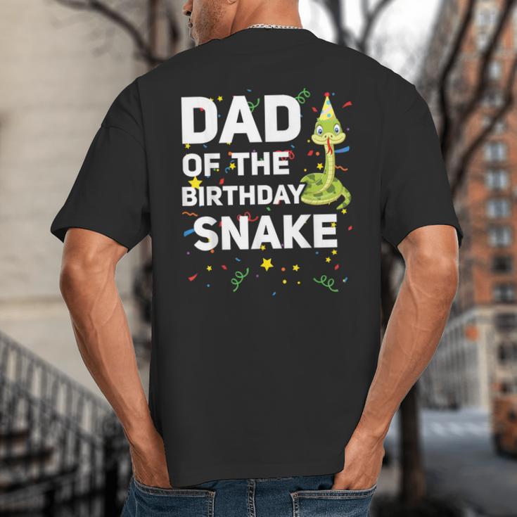 Dad Of The Birthday Snake Themed Birthday Party Big And Tall Men's T-Shirt Back Print