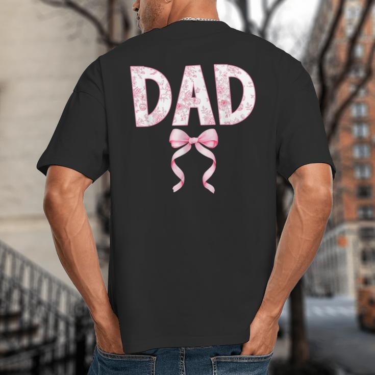 Dad Birthday Squad Matching Coquette Bow Family Party Big And Tall Men's T-Shirt Back Print