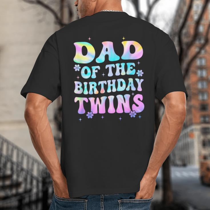Dad Of The Birthday Twins Girls Kids Party Retro Bday Big And Tall Men's T-Shirt Back Print