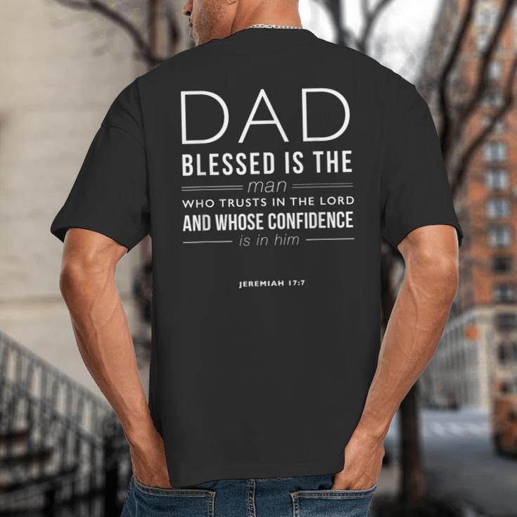 Dad Blessed Is The Man Jeremiah 17 Big And Tall Men's T-Shirt Back Print