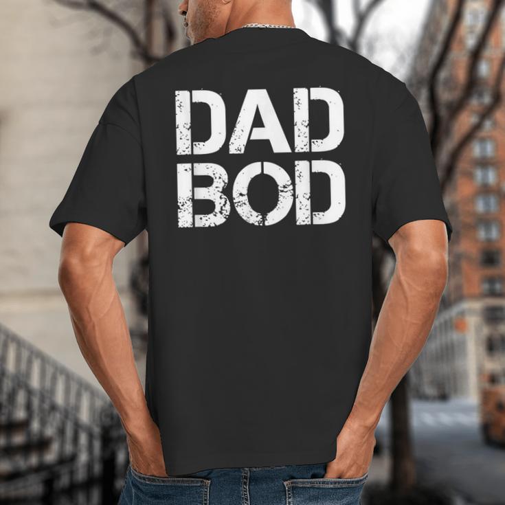 Dad BOD Rough Strong 90s Stencil Text Big And Tall Men's T-Shirt Back Print Dad BOD Rough Strong 90s Stencil Text Big And Tall Men's T-Shirt Back Print