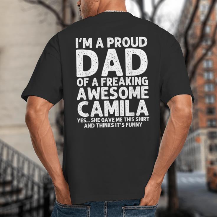 Dad Of CAMILA Father's Day Personalized Name Joke Big And Tall Men's T-Shirt Back Print