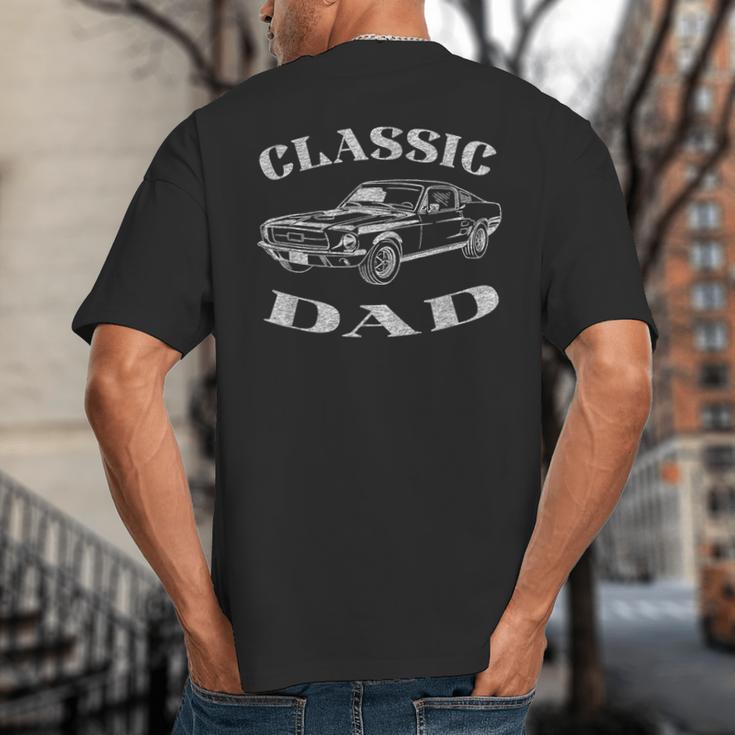 Dad Classic Car Graphic Big And Tall Men's T-Shirt Back Print Dad Classic Car Graphic Big And Tall Men's T-Shirt Back Print