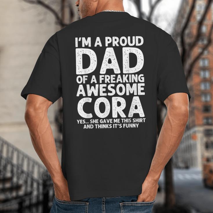 Dad Of CORA Father's Day Personalized Name Joke Big And Tall Men's T-Shirt Back Print