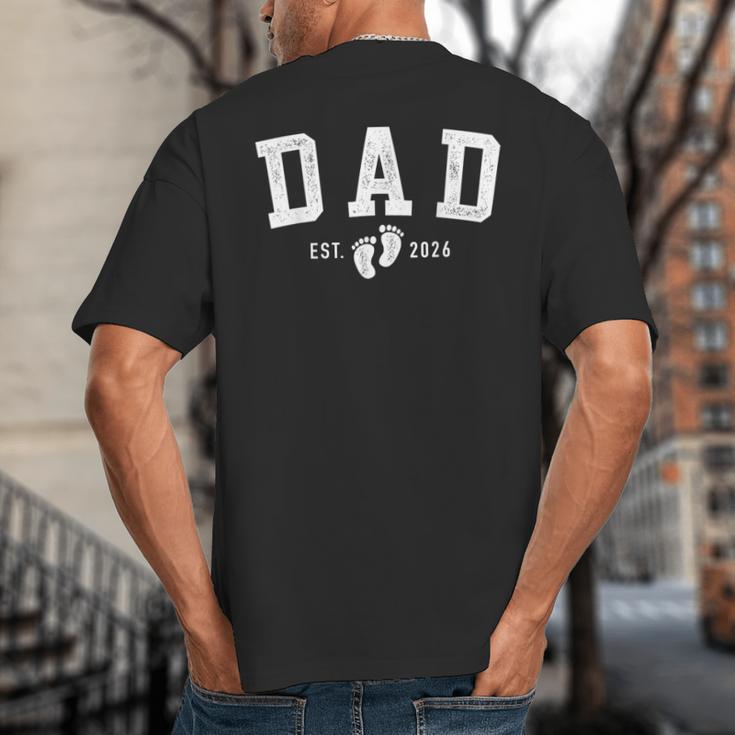 Dad Est 2026 Baby Feet First Time Daddy Big And Tall Men's T-Shirt Back Print Dad Est 2026 Baby Feet First Time Daddy Big And Tall Men's T-Shirt Back Print
