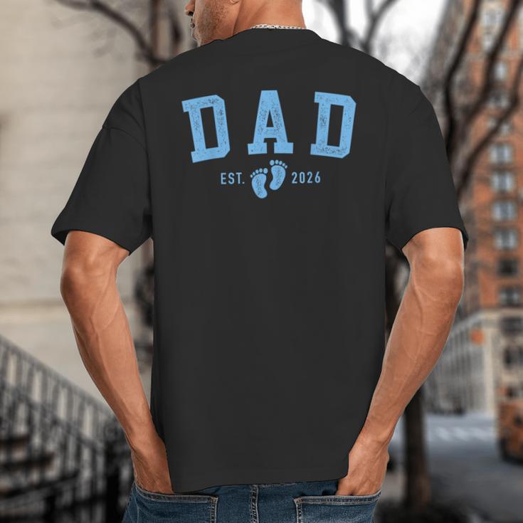 Dad Est 2026 Blue Baby Feet First Time Boy Daddy Big And Tall Men's T-Shirt Back Print